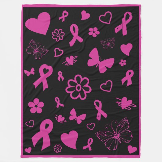 Couverture Polaire Rubans roses/Multi...Cancer du sein (Devant)