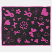 Couverture Polaire Rubans roses/Multi...Cancer du sein (Devant (Horizontal))