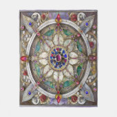 Couverture Polaire Ruby, Amethyst, Sapphire et Pearl Mandala (Devant)