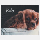 Couverture Polaire Ruby Cavalier King Charles Spaniel Chien Chien Chi (Devant (Horizontal))