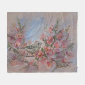 Couverture Polaire Ruby Kinglet Bird (Devant (Horizontal))