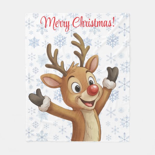 Couverture Polaire Rudolph with Blue Snowflakes  (Devant)