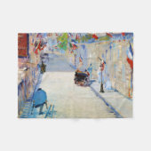 Couverture Polaire Rue avec drapeaux français, Manet (Devant (Horizontal))