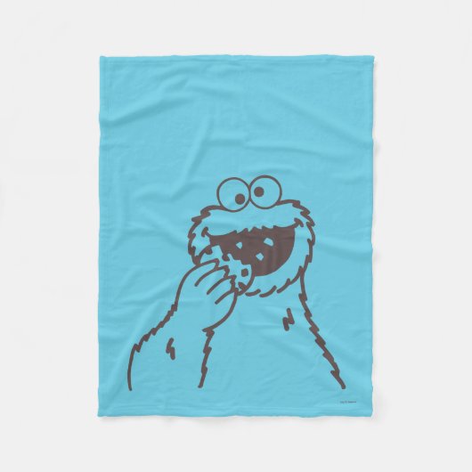 Couverture Polaire Rue Sésame | Cookie Monster (Devant)