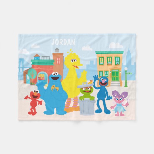 Couverture Polaire Rue Sésame | Scène de quartier (Devant (Horizontal))