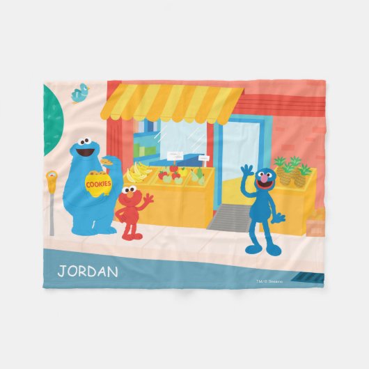 Couverture Polaire Rue Sésame | Scène de rue (Devant (Horizontal))