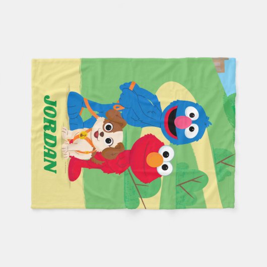 Couverture Polaire Rue Sésame | Tango Avec Grover & Elmo (Devant (Horizontal))