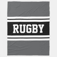 RUGBY Athletic Grey Black White Racing Stripes