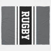 Couverture Polaire RUGBY Athletic Grey Black White Racing Stripes (Devant (Horizontal))