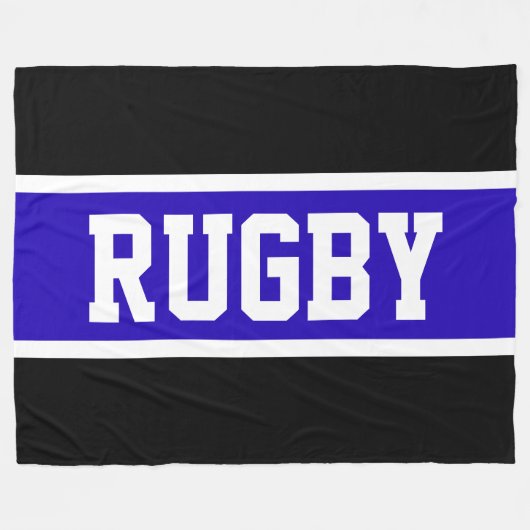 Couverture Polaire RUGBY Bold Athlétisme Royal Bleu Noir Bleu Blancs  (Devant (Horizontal))
