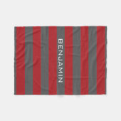 Couverture Polaire Rugby rouge et gris avec nom personnalisé (Devant (Horizontal))