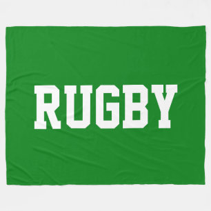 Couverture Polaire RUGBY Sporty Athlétique Texte Blanc Sur Fond Vert 