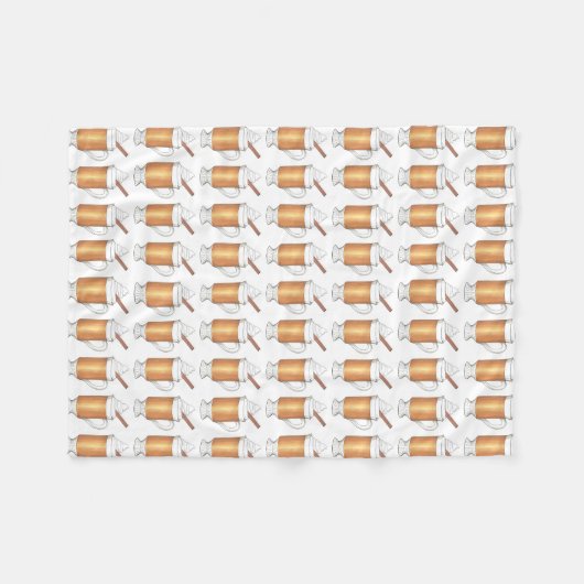 Couverture Polaire Rum à beurre chaud Vacances Noël Boisson (Devant (Horizontal))