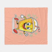 Couverture Polaire **Running Juice Cup Cartoon – Fun Street Drink Cha (Devant (Horizontal))