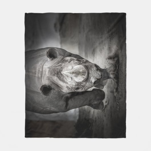 Couverture Polaire Running Rhinoceros : Wild Animal Portrait. (Devant)