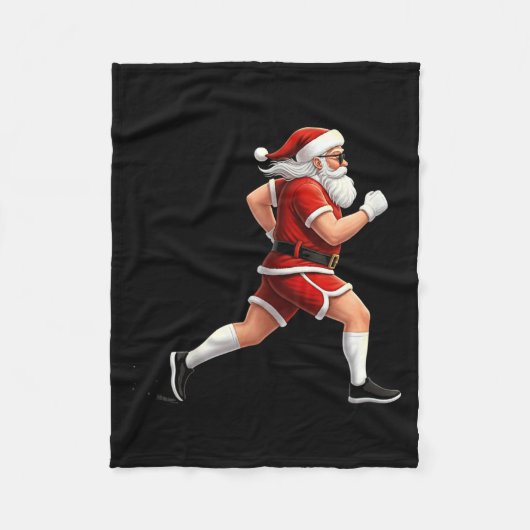 Couverture Polaire Running Santa Christmas Graphic Runner Run Maratho (Devant)