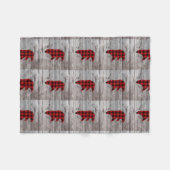 Couverture Polaire ruodland barn wood red buffalo plaid bear (Devant (Horizontal))