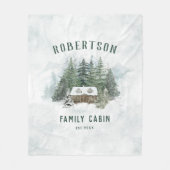 Couverture Polaire Russe Aquarelle Pine Forest Cabine de famille (Devant)