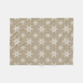 Couverture Polaire Russe Blanc Faux Burlap Snowflake Motif (Devant (Horizontal))