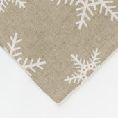 Couverture Polaire Russe Blanc Faux Burlap Snowflake Motif (Coin)