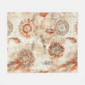 Couverture Polaire Russe Boho Mandala Art (Devant (Horizontal))