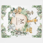 Couverture Polaire Russe Botanique Safari Wild Animals Baby Boy (Devant (Horizontal))