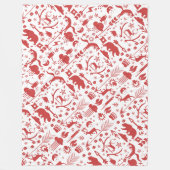 Couverture Polaire Russe Chouette rouge ours Renard Motif forestier (Devant)