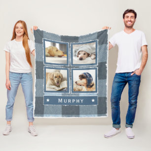 Couverture Polaire Russe Faux Blue Denim Buffalo a planté 4 Photo Do