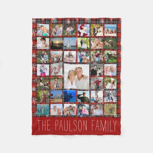 Couverture Polaire Russe Hiver Rouge Noir Plaid Nom du flocon de neig (Devant)