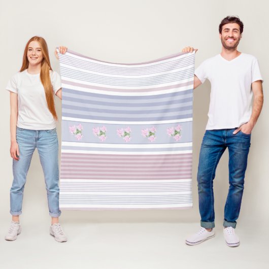 Couverture Polaire Russe, rayé, patchwork (En situation)