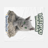 Couverture Polaire Russian Blue Cat Fleece Blanket (Devant (Horizontal))