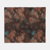 Couverture Polaire Rust et Pierre Turquoise Abstrait (Devant (Horizontal))