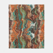 Couverture Polaire Rust et Turquoise Abstrait (Devant)