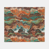 Couverture Polaire Rust et Turquoise Abstrait (Devant (Horizontal))