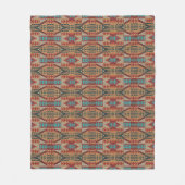 Couverture Polaire Rust Orange Brown Turquoise Turquoise Blue Tribal  (Devant)