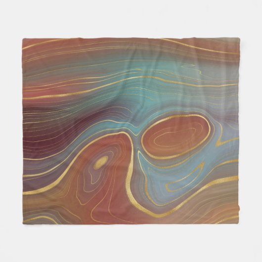 Couverture Polaire Rust & Turquoise Earth Strata (Devant (Horizontal))