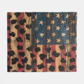 Couverture Polaire Rustic American Flag Leopard Print (4) (Devant (Horizontal))