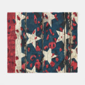 Couverture Polaire Rustic American Flag Leopard Print (5) (Devant (Horizontal))