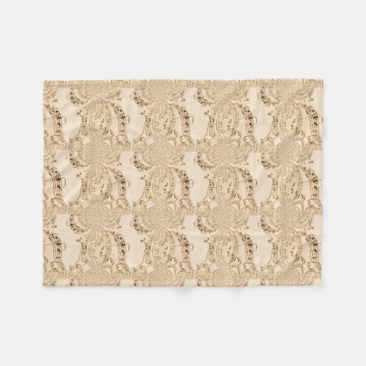 Couverture Polaire Rustic Antique Musical Notes (Devant (Horizontal))