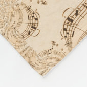 Couverture Polaire Rustic Antique Musical Notes (Coin)