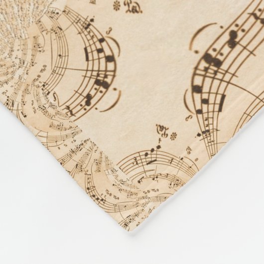 Couverture Polaire Rustic Antique Musical Notes (Coin)