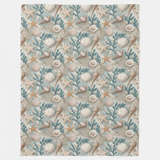 Couverture Polaire Rustic Beach inspirée Blanches Sable doux Tons de (Devant)