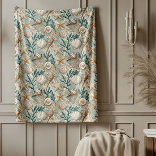 Couverture Polaire Rustic Beach inspirée Blanches Sable doux Tons de