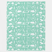 Couverture Polaire Rustic Bear Fox Deer Raccoon Folk Art Motif (Devant)