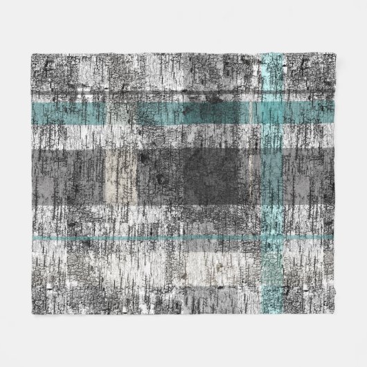 Couverture Polaire Rustic Birch Plaid Imprimer Turquoise Vert Gris Bl (Devant (Horizontal))