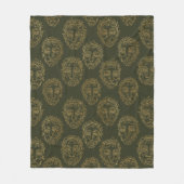 Couverture Polaire Rustic Botanical Face Line Pattern (2) (Devant)
