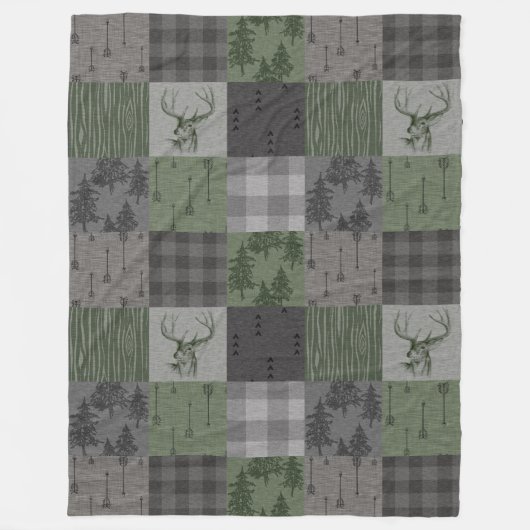 Couverture Polaire Rustic Buck - vert et gris (Devant)