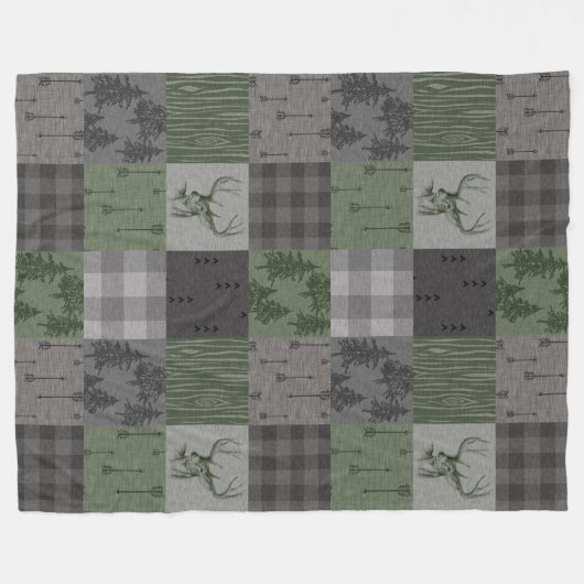 Couverture Polaire Rustic Buck - vert et gris (Devant (Horizontal))