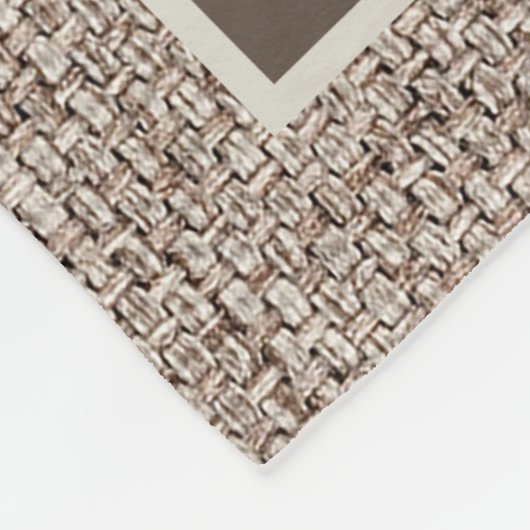 Couverture Polaire Rustic Burlap Brown 1er Noël photo engagée (Coin)