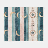 Couverture Polaire Rustic Celestial Stripe Moon Sun Earthy (10) (Devant (Horizontal))